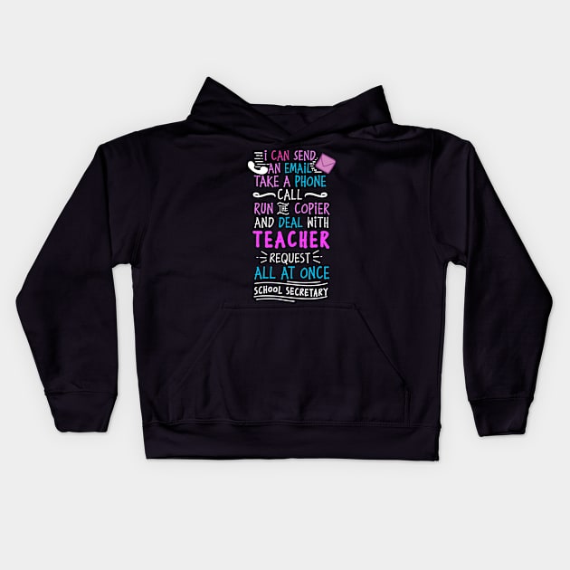 School Secretary Funny Kids Hoodie by TheBestHumorApparel